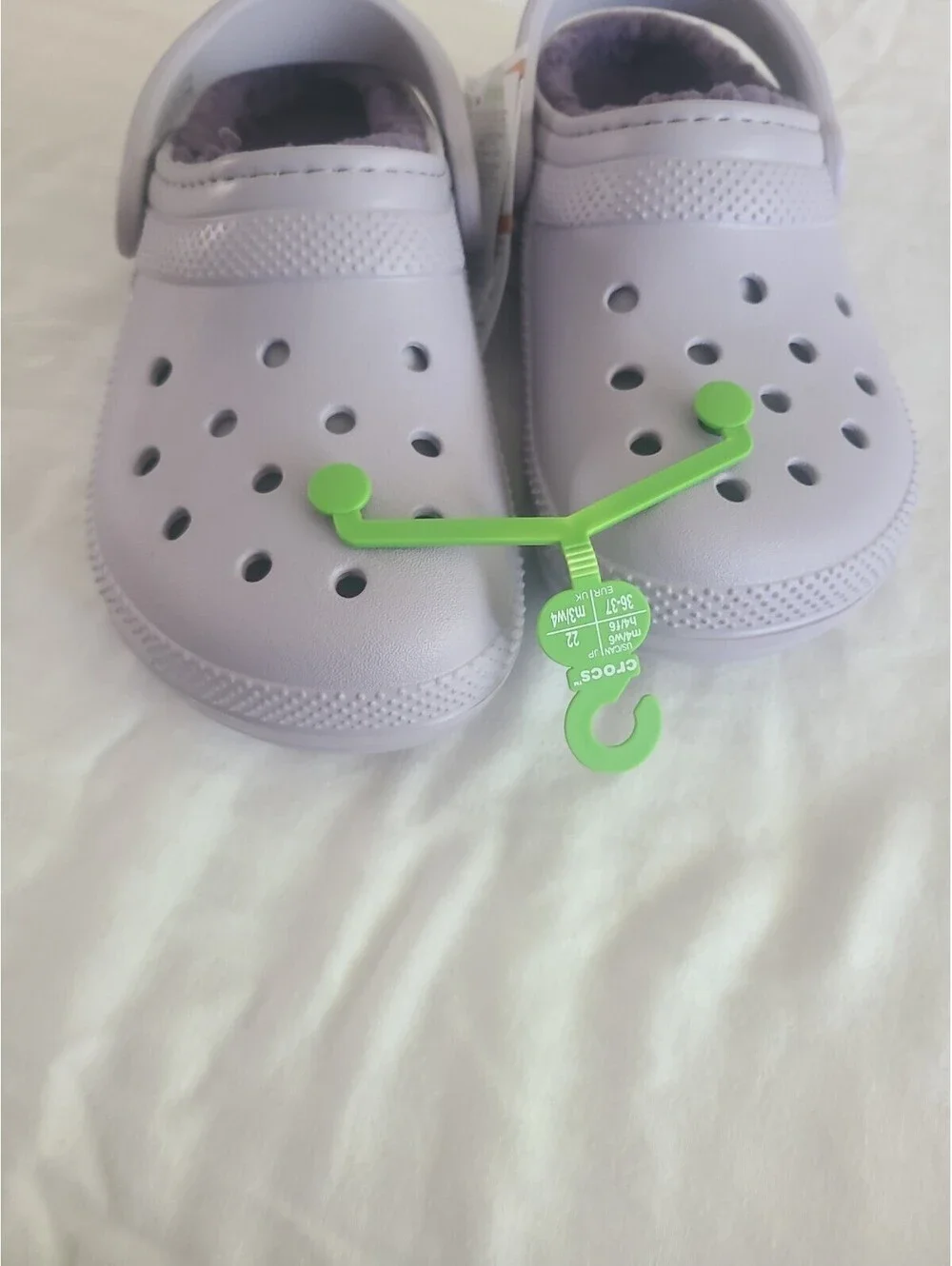 NWT Crocs Classic LINED Purple Clog Shoes Black US Men's Size 4 Women's 6